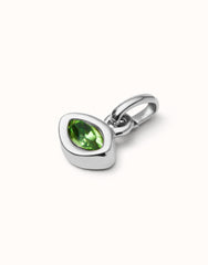 Charm With Green Crystal - Silver