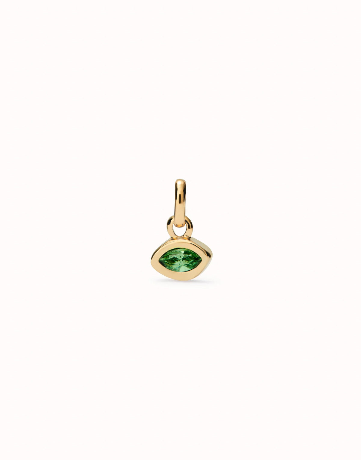 Charm With Green Crystal - Gold