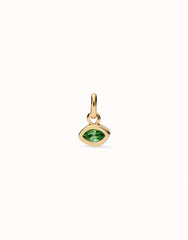 Charm With Green Crystal - Gold