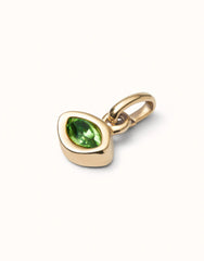 Charm With Green Crystal - Gold