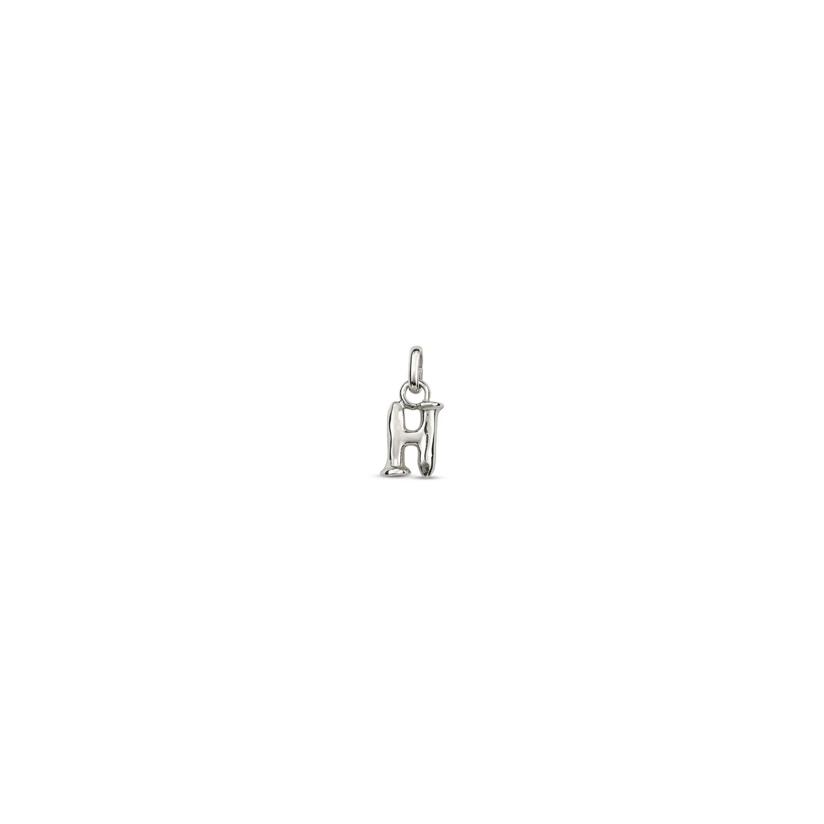 Small H Initial Charm - Silver