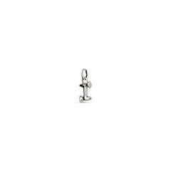 Small I Initial Charm - Silver