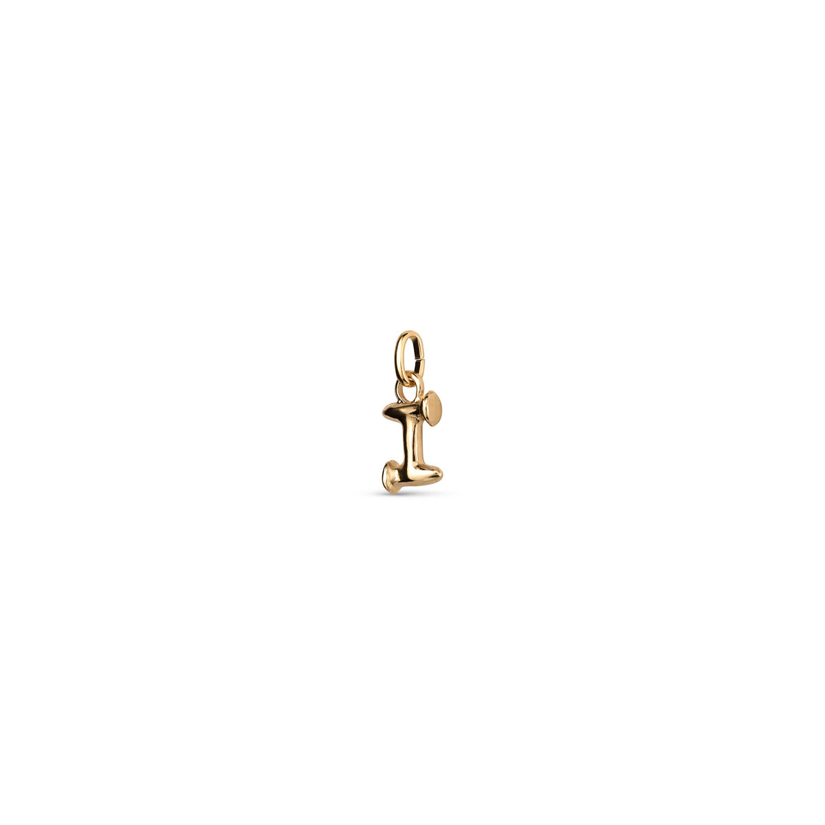 Small I Initial Charm - Gold