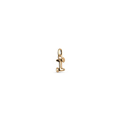 Small I Initial Charm - Gold