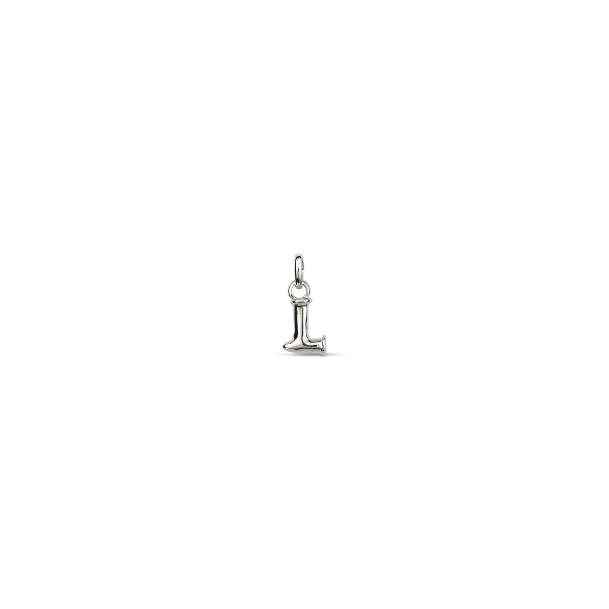 Small L Initial Charm - Silver