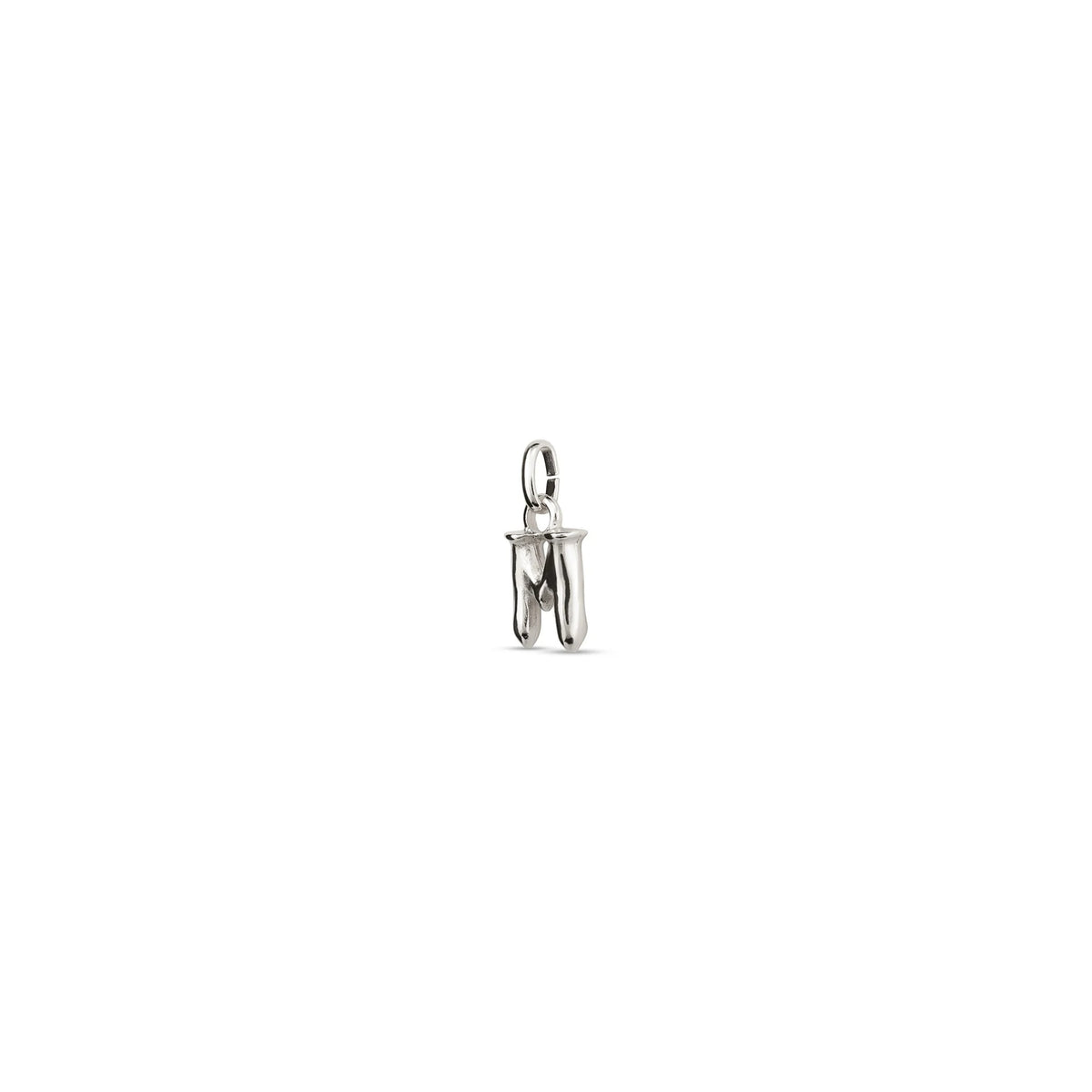 Small M Initial Charm - Silver