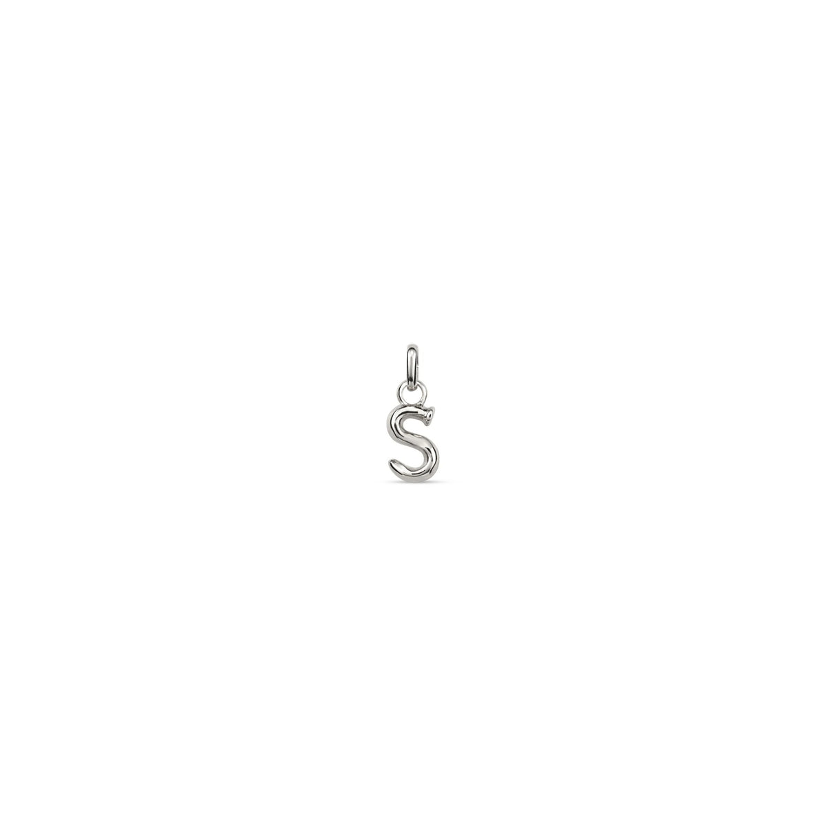 Small S Initial Charm - Silver