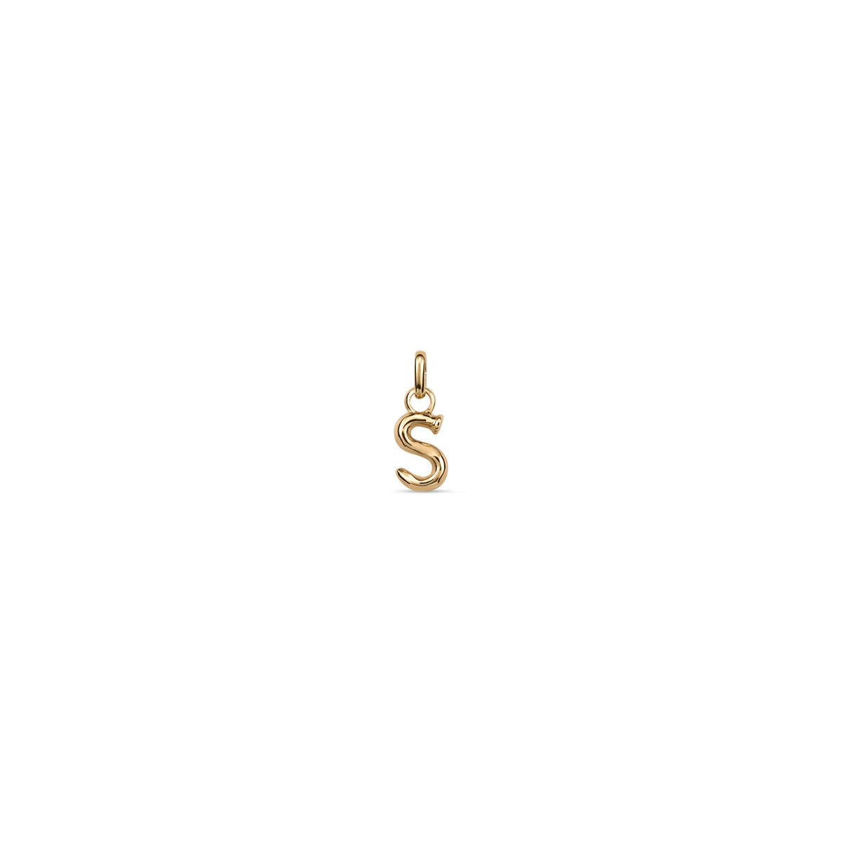 Small S Initial Charm - Gold