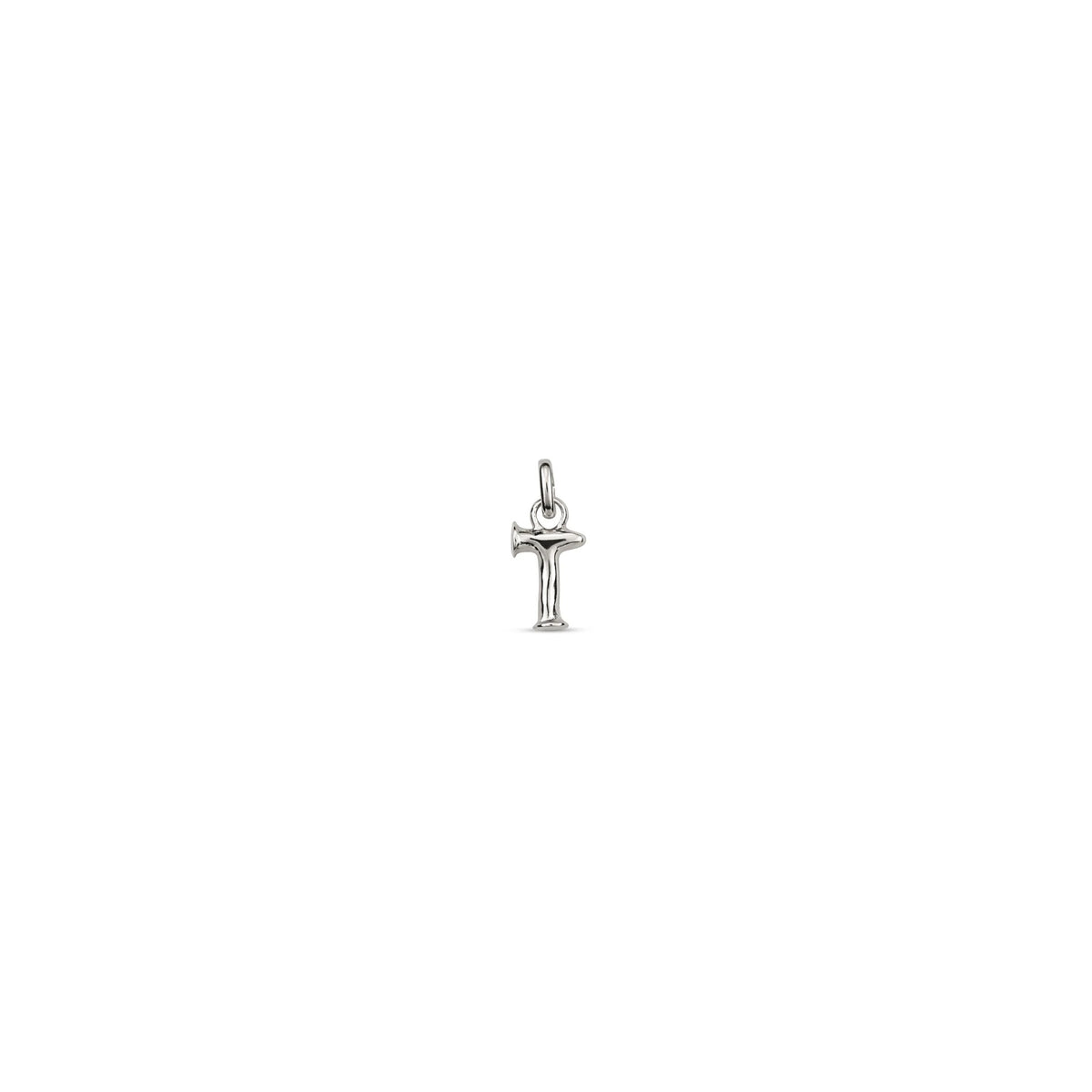 Small T Initial Charm - Silver
