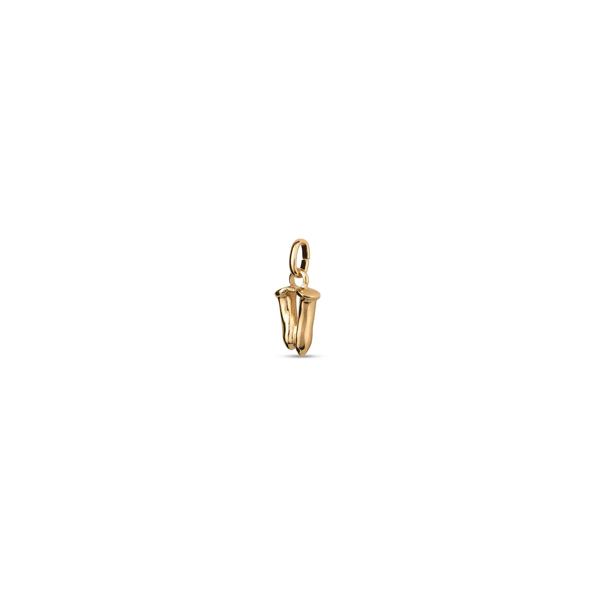 Small V Initial Charm - Gold