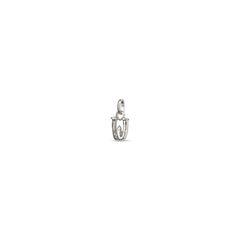 Small W Initial Charm - Silver