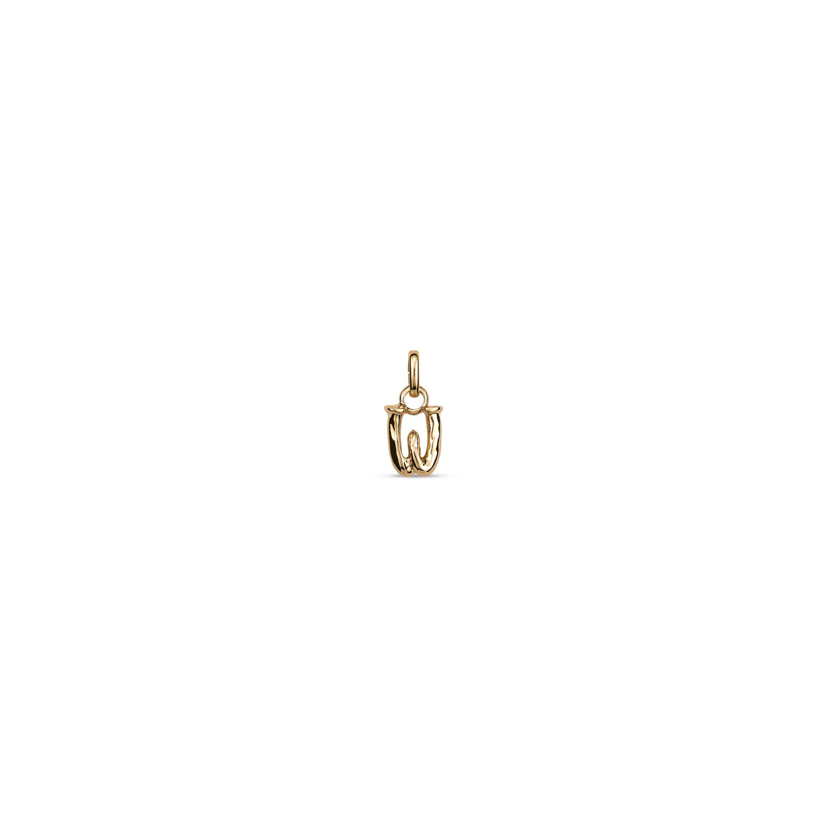Small W Initial Charm - Gold