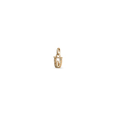Small W Initial Charm - Gold