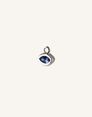 Single Hoop Piercing Charm With A Cristal - Silver
