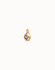 Single Hoop Piercing Charm With A Crystal - Gold