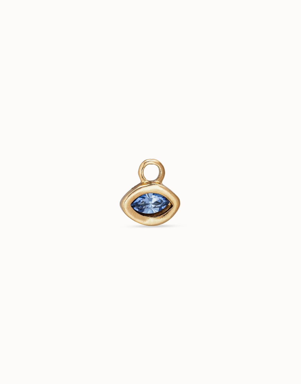Single Hoop Piercing Charm With A Crystal - Gold