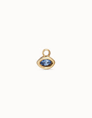 Single Hoop Piercing Charm With A Crystal - Gold