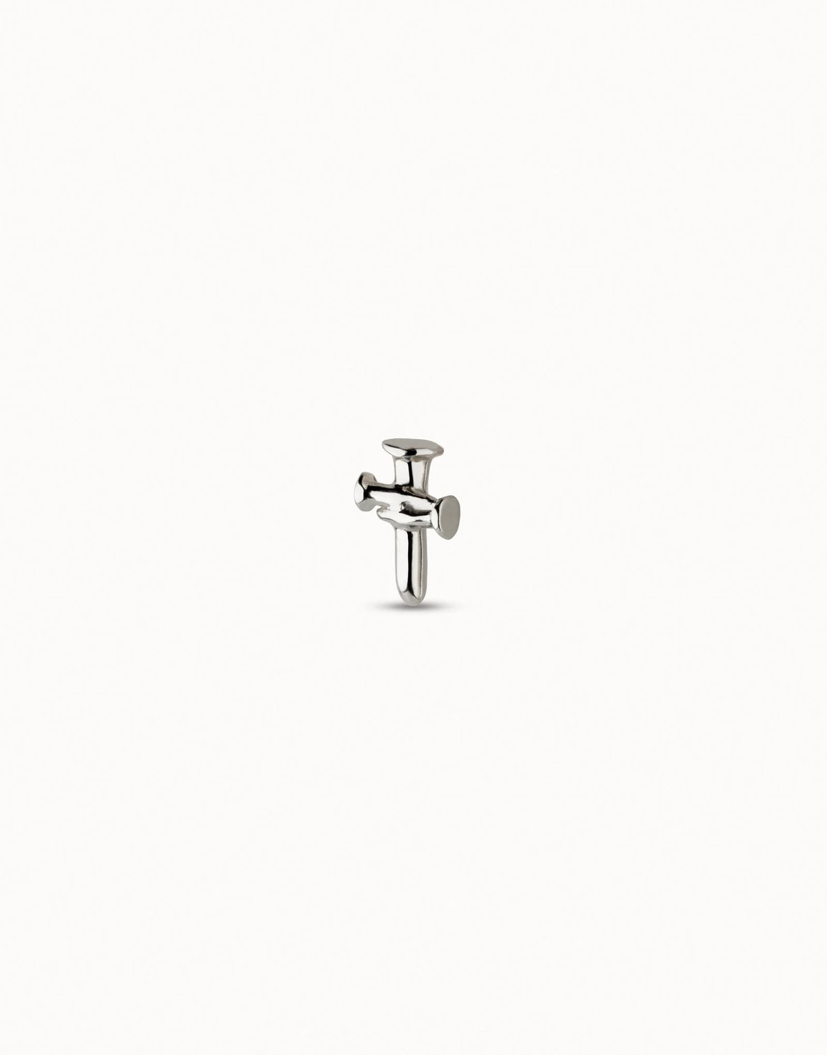 Cross-Shaped Piercing Charm - Silver