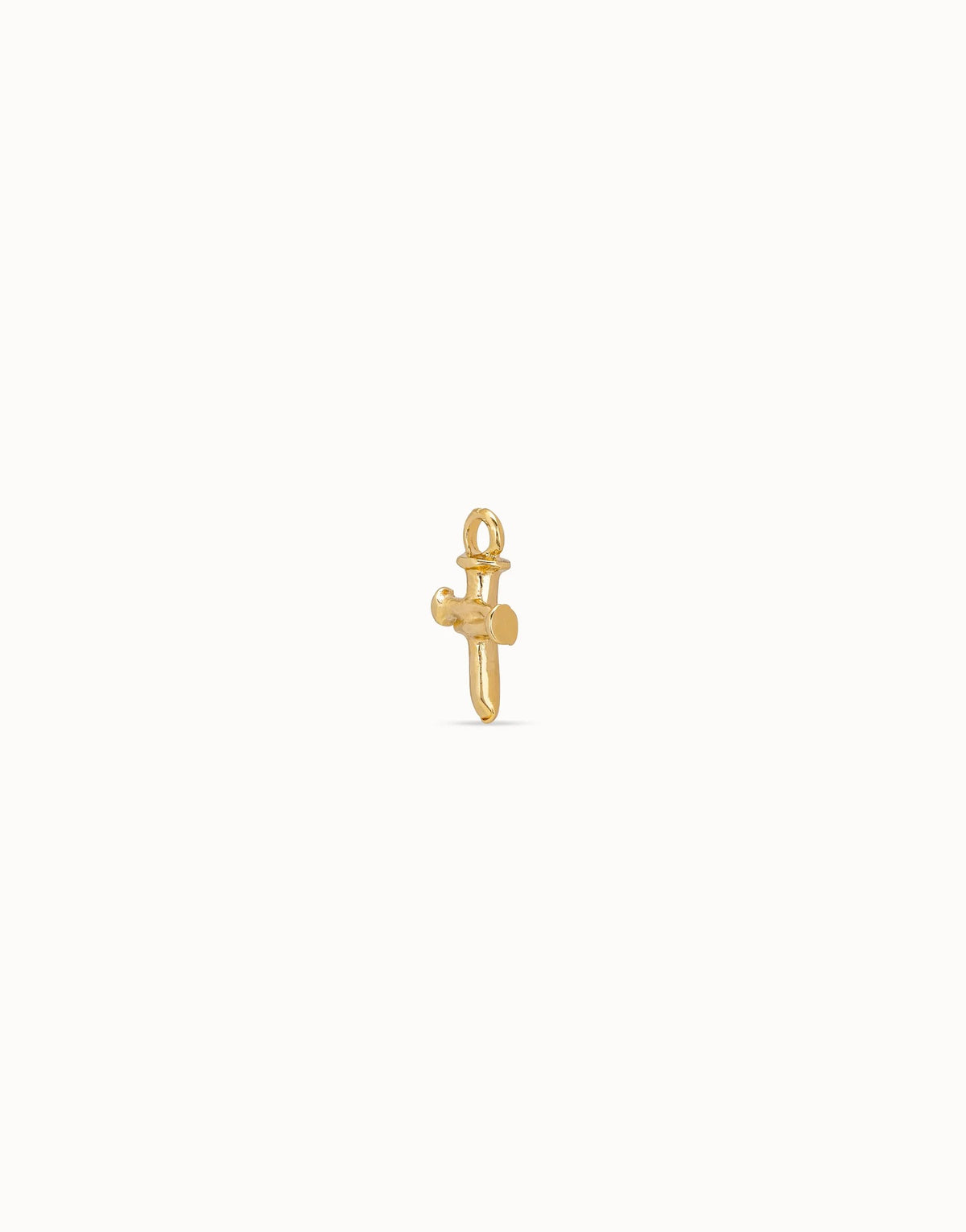 Cross-Shaped Piercing Charm - Gold