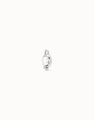 Nailed Circle-Shaped Piercing Charm With A Pearl - Silver