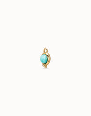 Circle-Shaped Piercing Charm With Amazonite - Gold