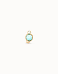 Circle-Shaped Piercing Charm With Amazonite - Gold