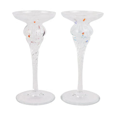 Chiara White Short Candlesticks - Set of 2