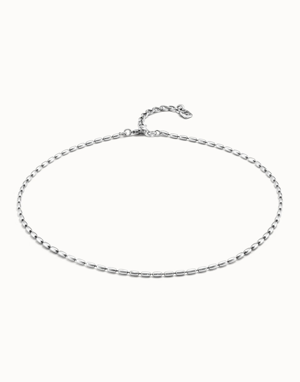 Chain With Fine Oval Links And Clasp - Silver