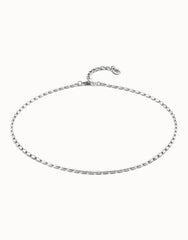 Chain With Fine Oval Links And Clasp - Silver
