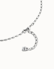 Chain With Fine Oval Links And Clasp - Silver