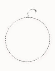 Chain With Fine Oval Links And Clasp - Silver