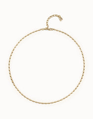 Chain With Fine Oval Links And Clasp - Gold
