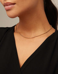 Chain With Fine Oval Links And Clasp - Gold
