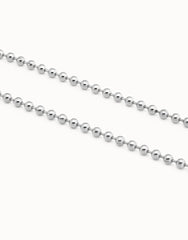 Chain With Continuous Beads, Carabiner Clasp And Extension - Silver