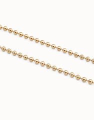 Chain With Continuous Beads, Carabiner Clasp And Extension - Gold