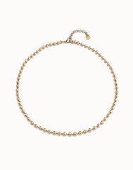 Chain With Continuous Beads, Carabiner Clasp And Extension - Gold