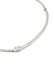 Choker Necklace And White Zircon - Silver