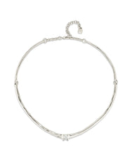 Choker Necklace And White Zircon - Silver