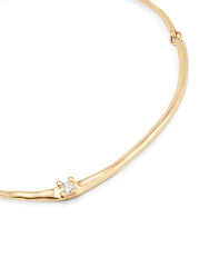 Choker Necklace And White Zircon - Gold