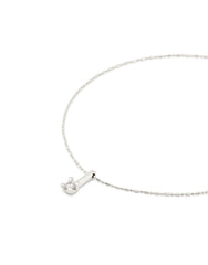 Chain And Central White Zircon - Silver