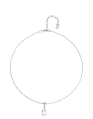 Chain And Central White Zircon - Silver