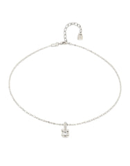 Chain And Central White Zircon - Silver