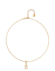 Chain And Central White Zircon - Gold