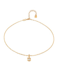 Chain And Central White Zircon - Gold