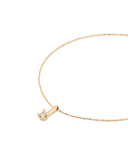 Chain And Central White Zircon - Gold