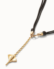 Leather Pendant In The Shape Of A Stingray - Gold