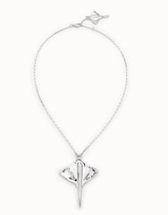Short Chain Pendant With Stingray - Silver