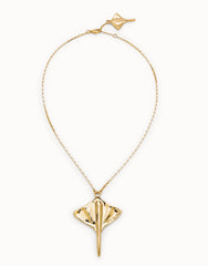 Short Chain Pendant With Stingray - Gold