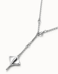 Long Chain Pendant With Stingray - Silver