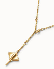 Long Chain Pendant With Stingray - Gold